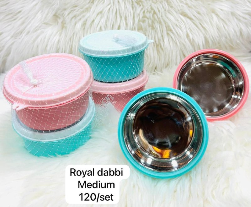 2 Pcs Stainless Steel Royal Dabbi Lunch Box